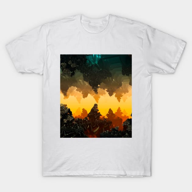 Fractal cave print with stalactites and stalagmites T-Shirt by Pink Dessert